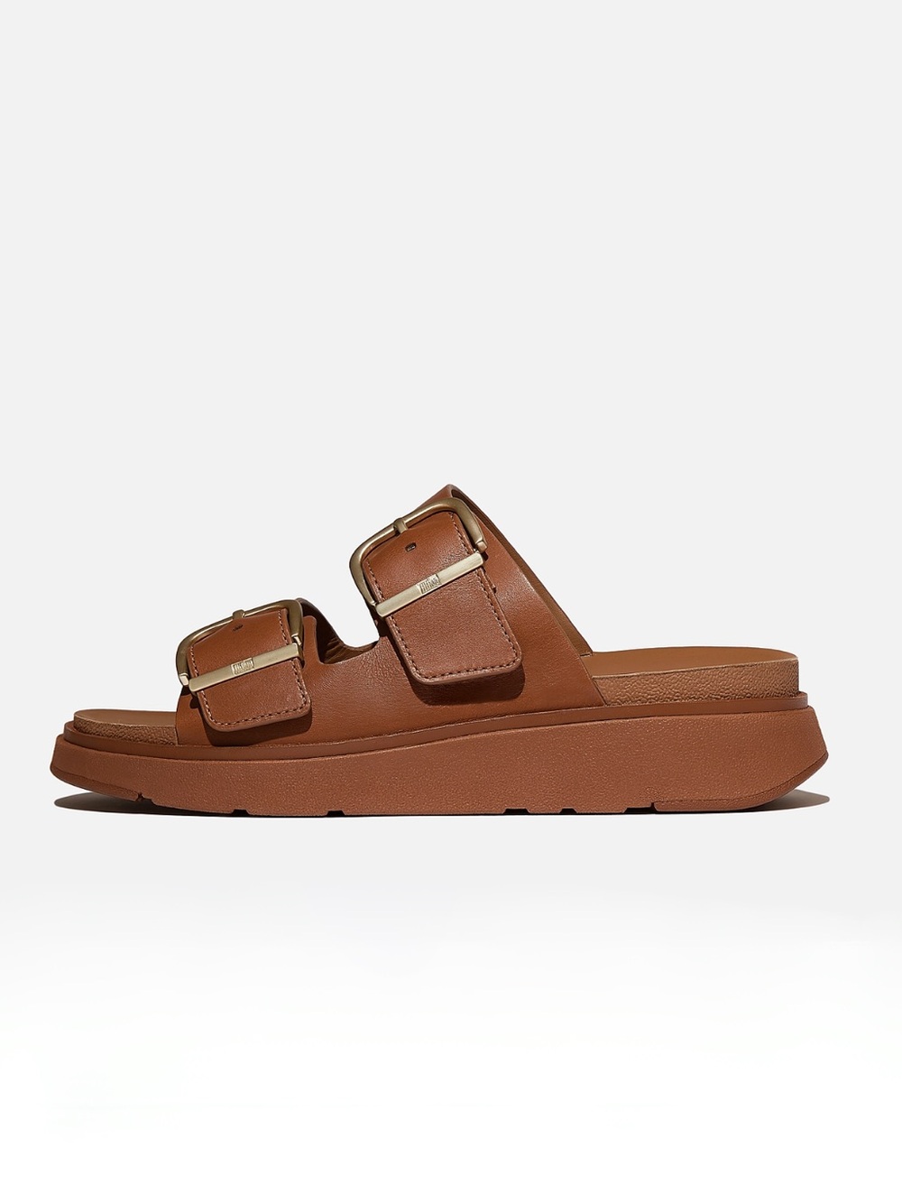 Fitflop GEN-FF Buckle Two Bar Leather Sandal Slides - Picture 4 of 10